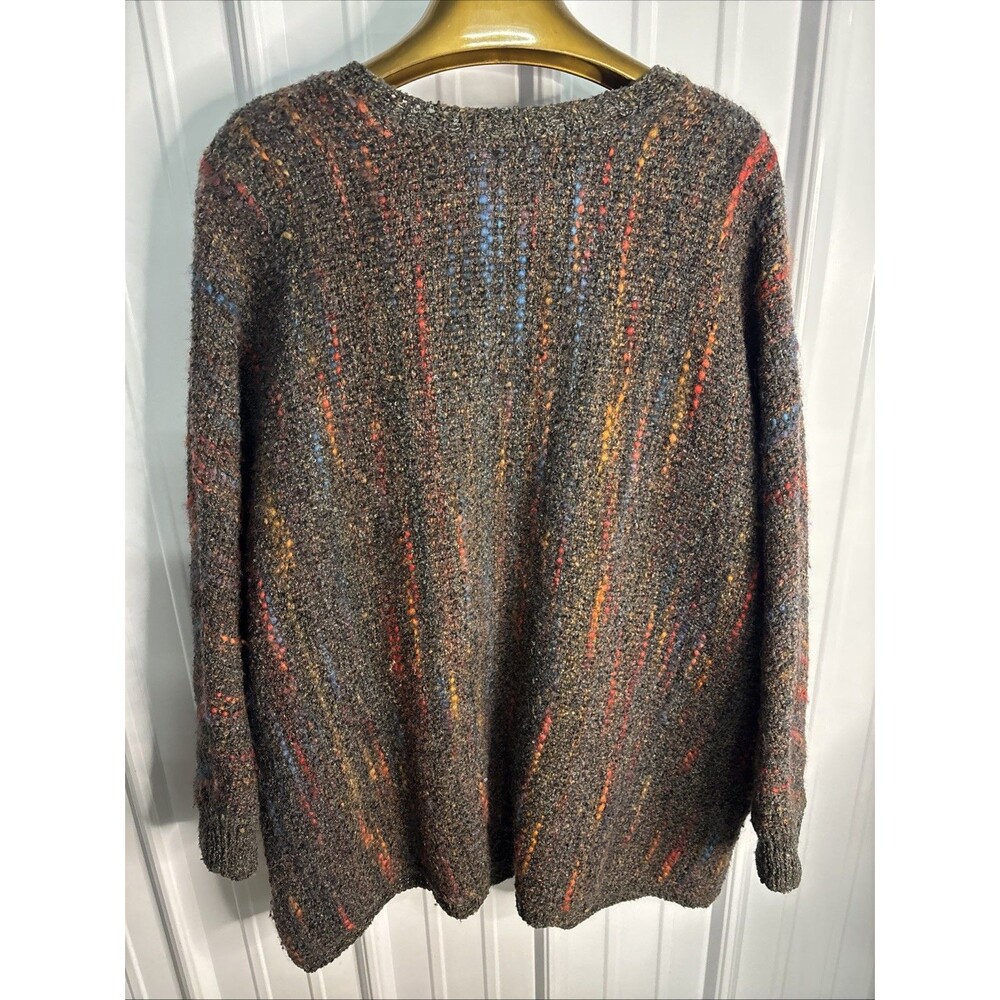 Vintage Brown Multicolor Fleck Button-Front Cardigan - Picture 2 of 7
